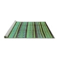 thumbnail image 2 of Ahgly Company Machine Washable Indoor Round Oriental Turquoise Blue Industrial Area Rugs, 3' Round, 2 of 4