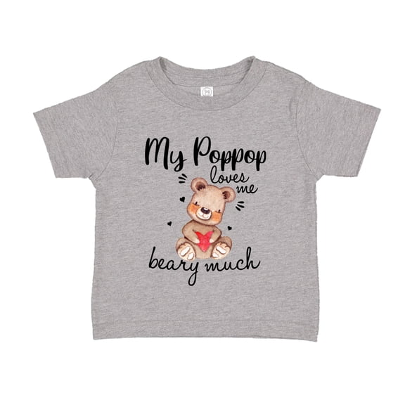 My Poppop Loves Me Beary Much Toddler T-Shirt 2T Athletic Heather