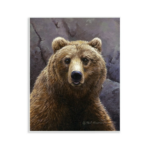 Stupell Industries Surprised Bear Portrait Animals Painting Unframed Art Print Wall Art, 11 x 14
