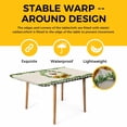thumbnail image 4 of Spring Eucalyptus Sunflower Table Cloths for 4 Foot Rectangle Tables, Farmhouse Birds Rustic Burlap Patio Waterproof Elastic Fitted Tablecloths, Washable Rectangular Table Cover for Camping, 4 of 8
