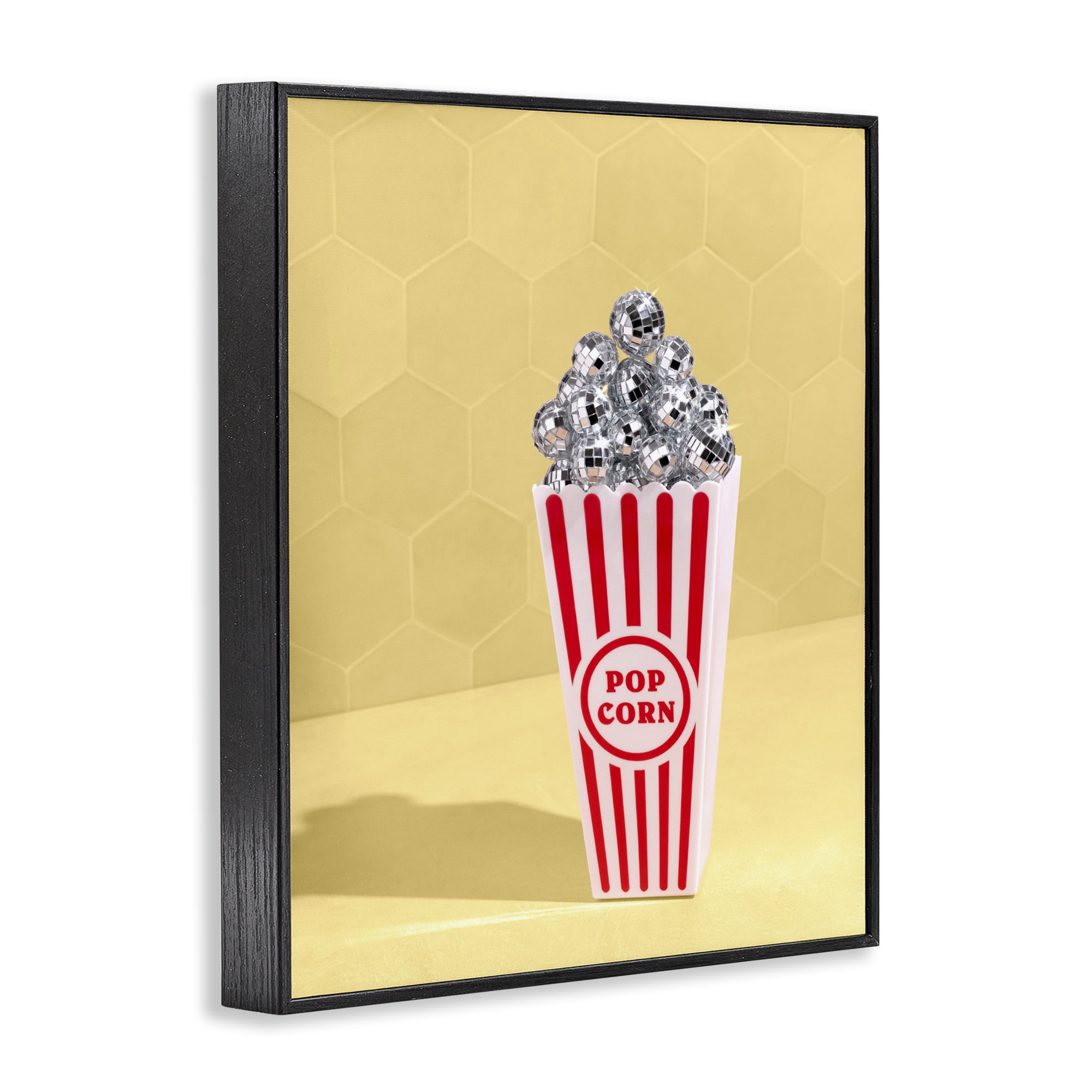 Stupell Industries Disco Filled Popcorn Black Framed Giclee Art, design by LISH Creative