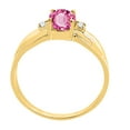 thumbnail image 4 of Mauli Jewels Rings for Women 0.9 Carat Oval Pink Topaz and Diamond Ring 4-Prong 10K Yellow Gold, 4 of 6
