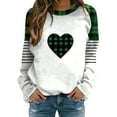 thumbnail image 2 of Gamivast Women's St Patrick's Day Sweatshirt Plus Size Shamrock Graphic Raglan Long Sleeve Tops Holiday Color Block Crewneck Pullover Loose Casual Tshirts, 2 of 5