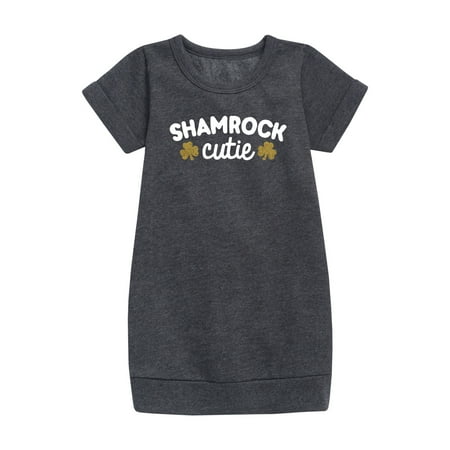 

Instant Message - St. Patrick s Day - Shamrock Cuties with Sparkle Shamrocks - Toddler And Youth Girls Fleece Dress