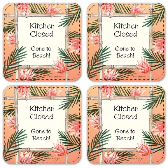 Vinyl Drink Coasters - Set of 4 - Kitchen Closed