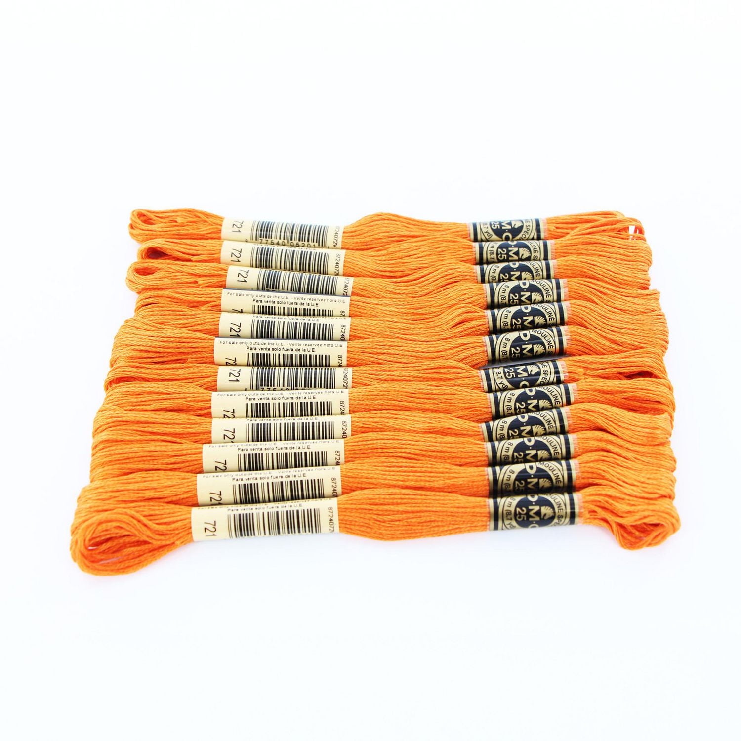 Fil à broder en coton DMC à 6 brins 8m – Orange 6 Brins