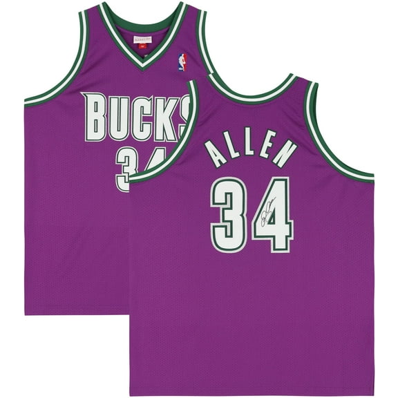 Ray Allen Milwaukee Bucks Autographed Purple Mitchell & Ness 2000-2001 Authentic Jersey - Fanatics Authentic Certified