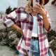 thumbnail image 1 of Puntoco Señoras Invierno Sin Capucha A Cuadros Solapa Camisa De Manga Larga Casual Top Chaqueta Liquidación Puntoco Puntoco-4822, 1 of 5