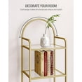 thumbnail image 5 of Bookcase Bookshelf Tempered Glass Bookshelves Slim Shelving Unit for Bedroom Bathroom Home Office Steel Frame 5 Tier Gold BC05001G, 5 of 16