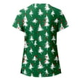 thumbnail image 4 of Christmas Scrub Tops for Women Funny Cute Xmas Print Short Sleeve V-Neck Shirts Trendy Casual Stretch Work Blouses with Pockets, 4 of 4