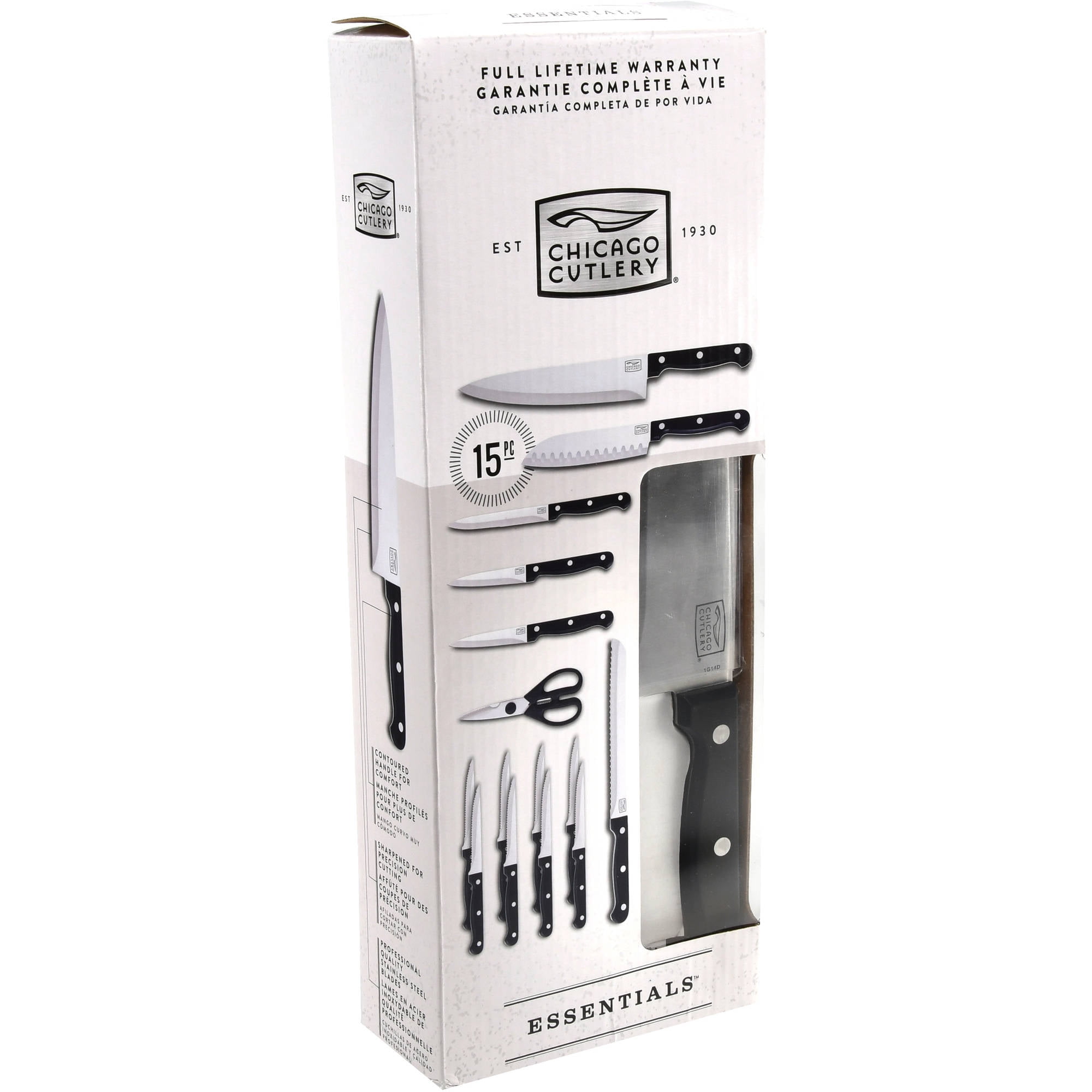 Chicago Cutlery 15-Piece Essentials Cutlery Set, Black
