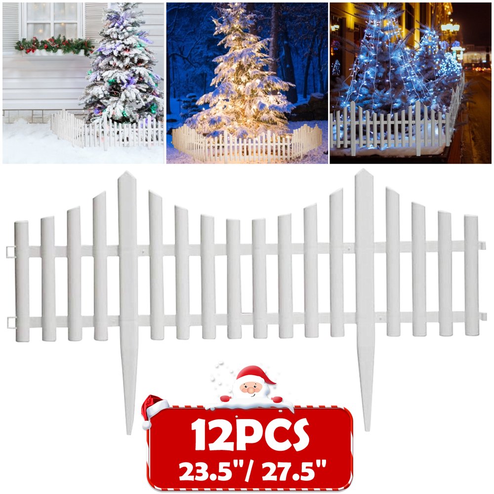 Pack of 12 Garden Picket Fence,Plastic Edgings Garden Border Fence