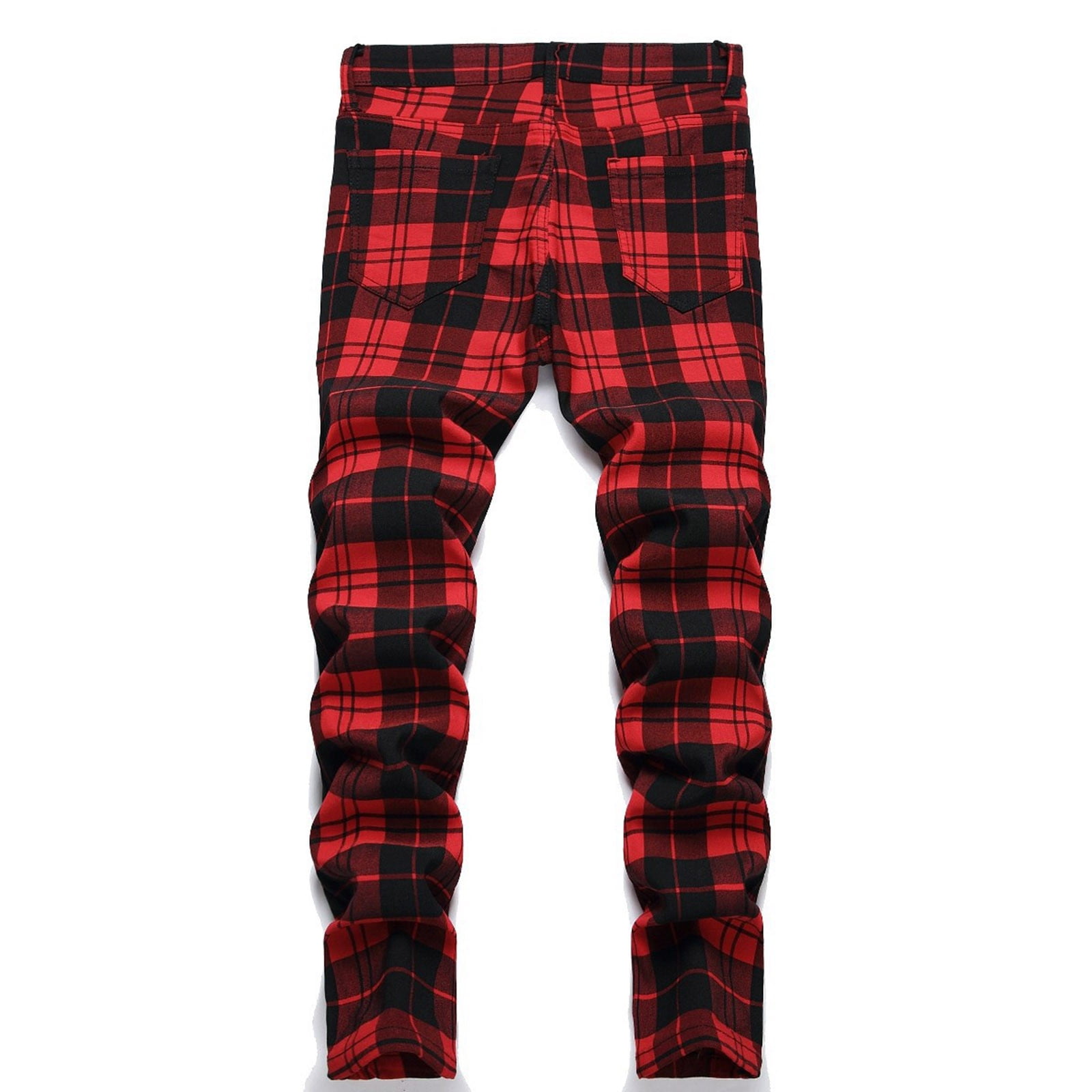 Wdgfv Boy's Fit Slim Jeans Pants Boys Pants Distressed Jeans Casual Long Pants for High Street Fashion Comfortable Stretch Denim Trousers Spring Autumn Styles for Kids Red 6-7 Years