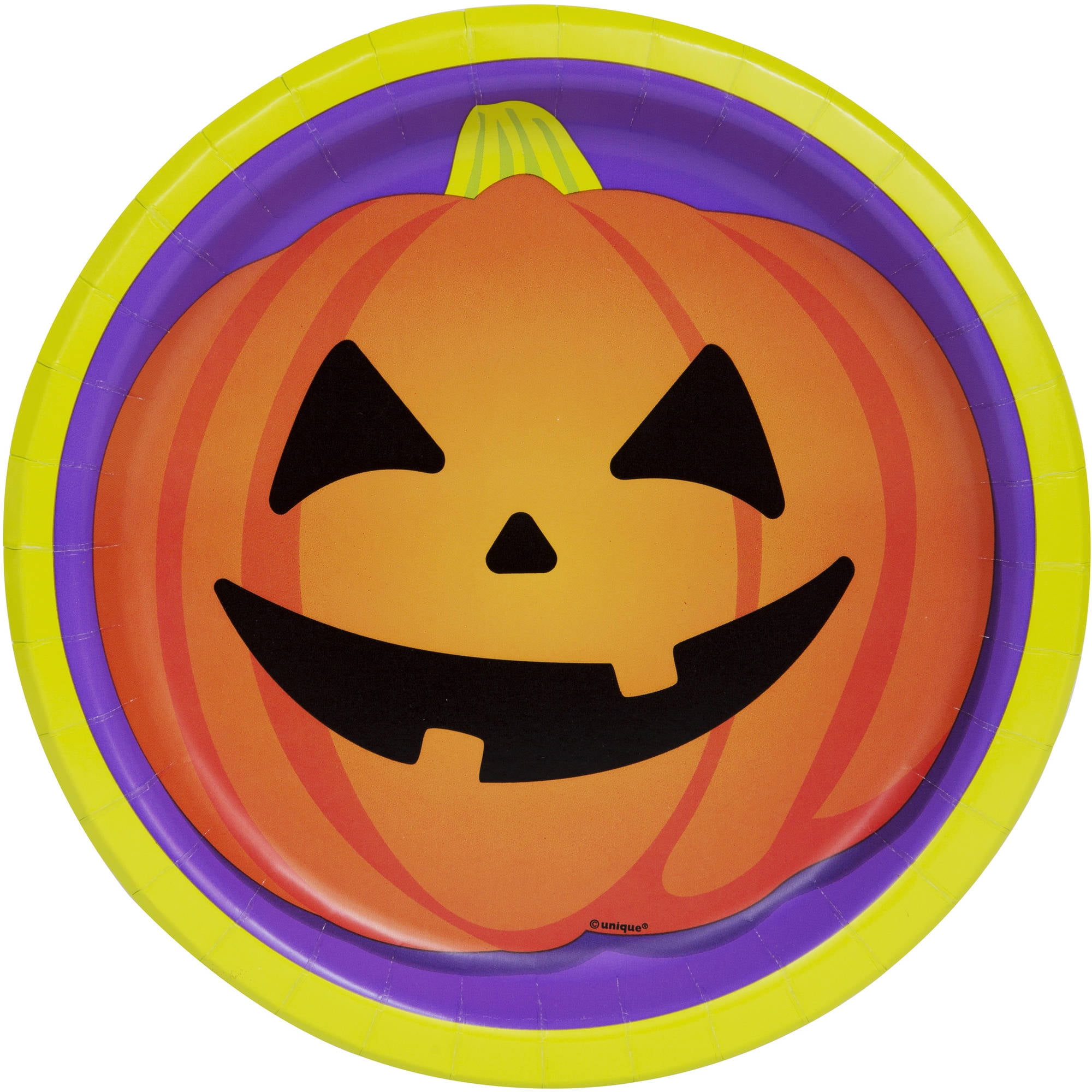 Neon Pumpkin Halloween Party Plates, 9 in, 8ct