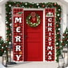 Christmas Porch Sign, Merry Christmas Banner Indoor Outdoor Christmas Decorations New Year Black Red Buffalo Plaid Hanging Banners Sign for Holiday Party Supplies Home Welcome