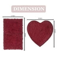 thumbnail image 2 of Home Weavers Bell Flower Collection 100% Cotton Non-Slip Bathroom Rug Set Machine Washable Heart Shape Bath Rug-25"x25", Bath Rug- 21"x34", Red Color 2 Piece Bath Rug set, 2 of 9