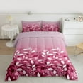 thumbnail image 2 of jejeloiu Pink White Leaves Bedding Comforter Set,Natural Botanical Twin Comforter Sets,Modern Art Bedding Set For Gitls Teens,Ultra Soft Home Decor Reversible,2-Piece, 2 of 8