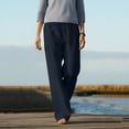 thumbnail image 6 of Ashirexll Womens Summer Pants, Cargo Pants Women, Spring Summer Solid Color Stretchy Waist Straight Casual Trousers, 6 of 7