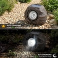 thumbnail image 2 of Solar Rock Lights Outdoor – 2 Pack Waterproof LED Landscape Garden Spotlights, Realistic Stone Design, Wireless Solar Powered Pathway Lights for Yard, Walkway, Patio & Lawn Decoration (Auto On/Off), 2 of 9