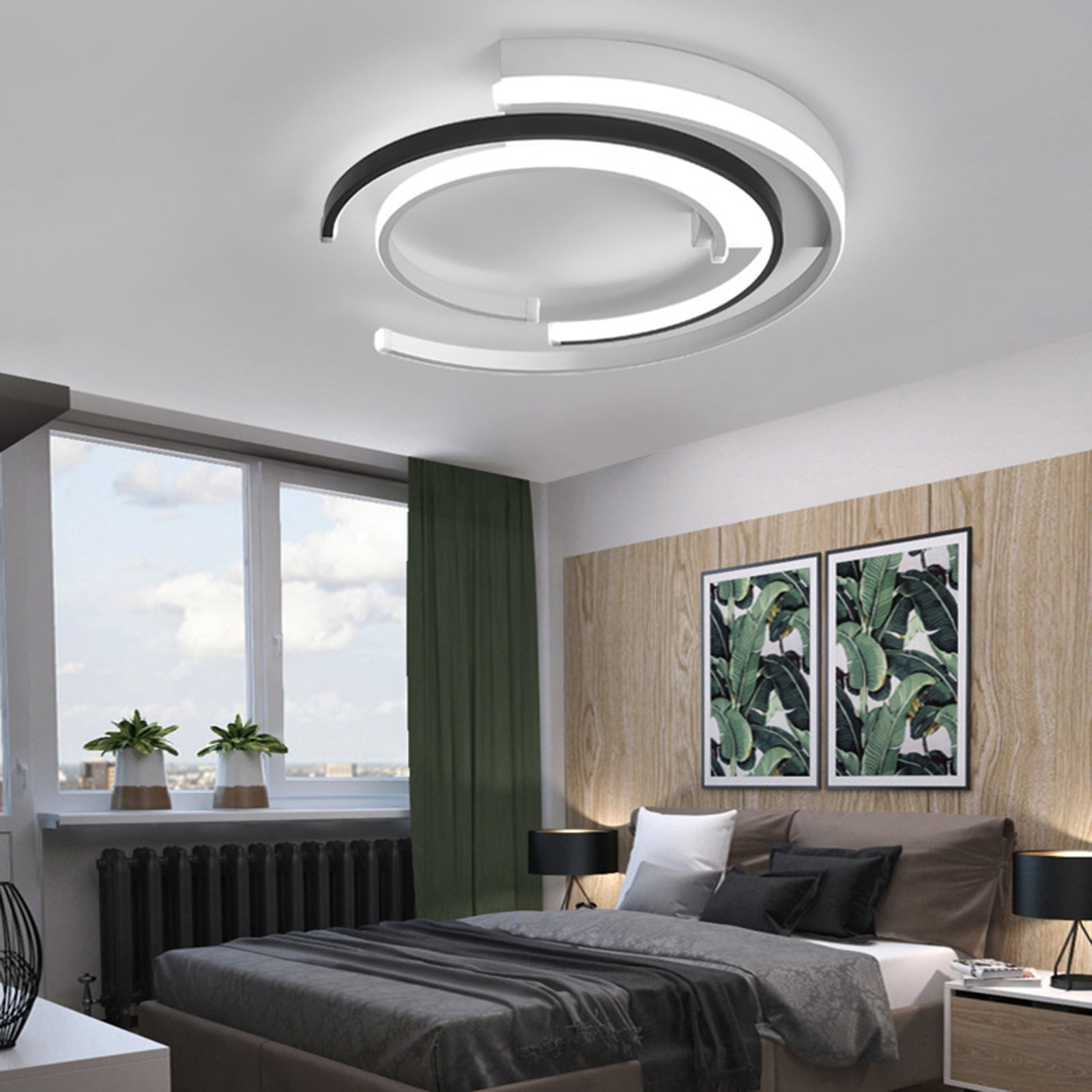 19.7'' 85-265V Modern Ceiling Light, Round LED Ceiling Light, Flush Mount Ceiling Fixture for Bedroom, Study, Staircase, Dining Room, or Office for Lighting and Decoration.