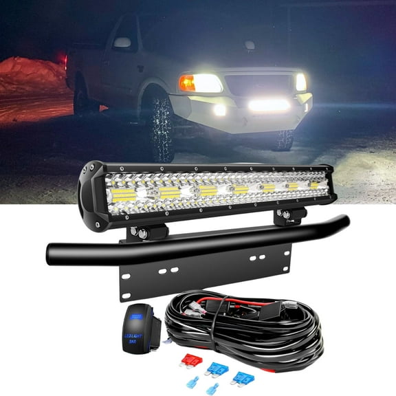 20 Inch LED Light Bar 420W Triple Row 42000LM Spot Flood Combo Offroad Driving Light Led Pods Lights with Wiring Harness Kit for Trucks Jeep ATV UTV SUV Boats