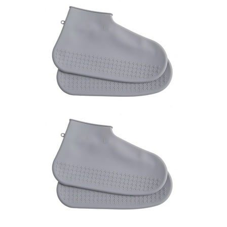 Set of 2 Foldable Indoor Shoe Covers Reusable for Rain Grey