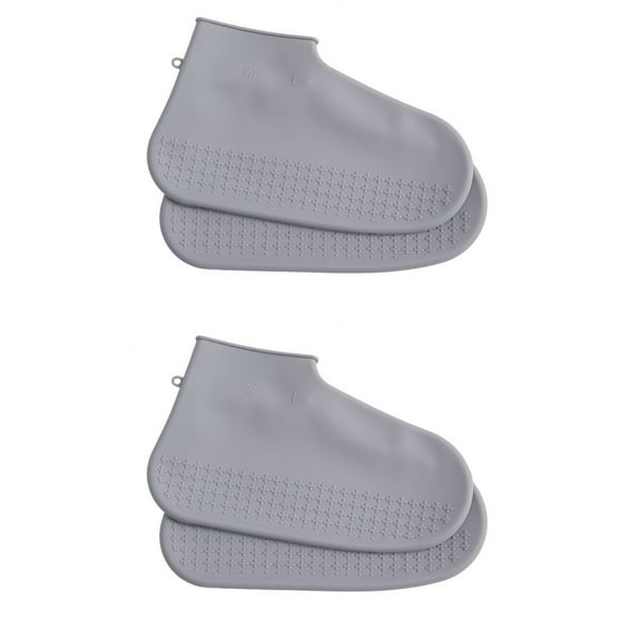 Set of 2 Foldable Indoor Shoe Covers Reusable for Rain Grey