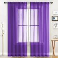 thumbnail image 1 of Paneles de cortina SpaceDresser Sheer Voile, color morado, 132 x 213 cm, paquete de 2, 1 of 7
