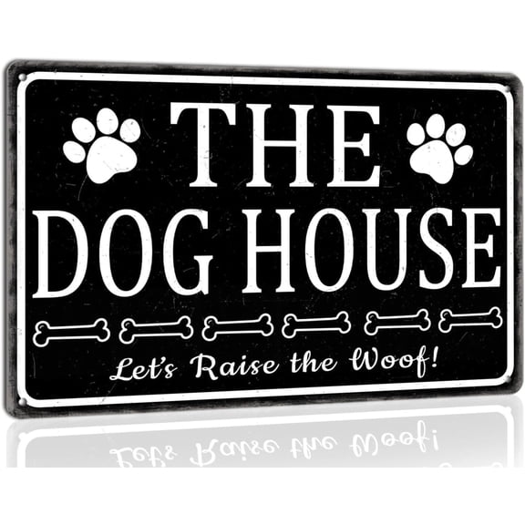 Retro Dog House Metal Tin Sign Vintage Pet Decor Wall Art Plaque 8x12 Inch for Home Kitchen Bar Garage