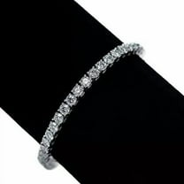 4MM Lab Created Diamond Womens Tennis Bracelet 6Ct Round Cut 14K White Gold Plated 7in