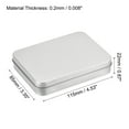 thumbnail image 2 of Uxcell Metal Tin Box Rectangular Empty Tinplate Storage Containers with Lids Silver Tone 4.53" x 3.35" x 0.87", 2 of 4