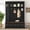Antique Black, variant on Farmhouse Entryway Hall Tree with Coat Hooks, Shoe Bench & Drawer Storage Cabinet, Organizer for Mudroom, Ancient White Finish