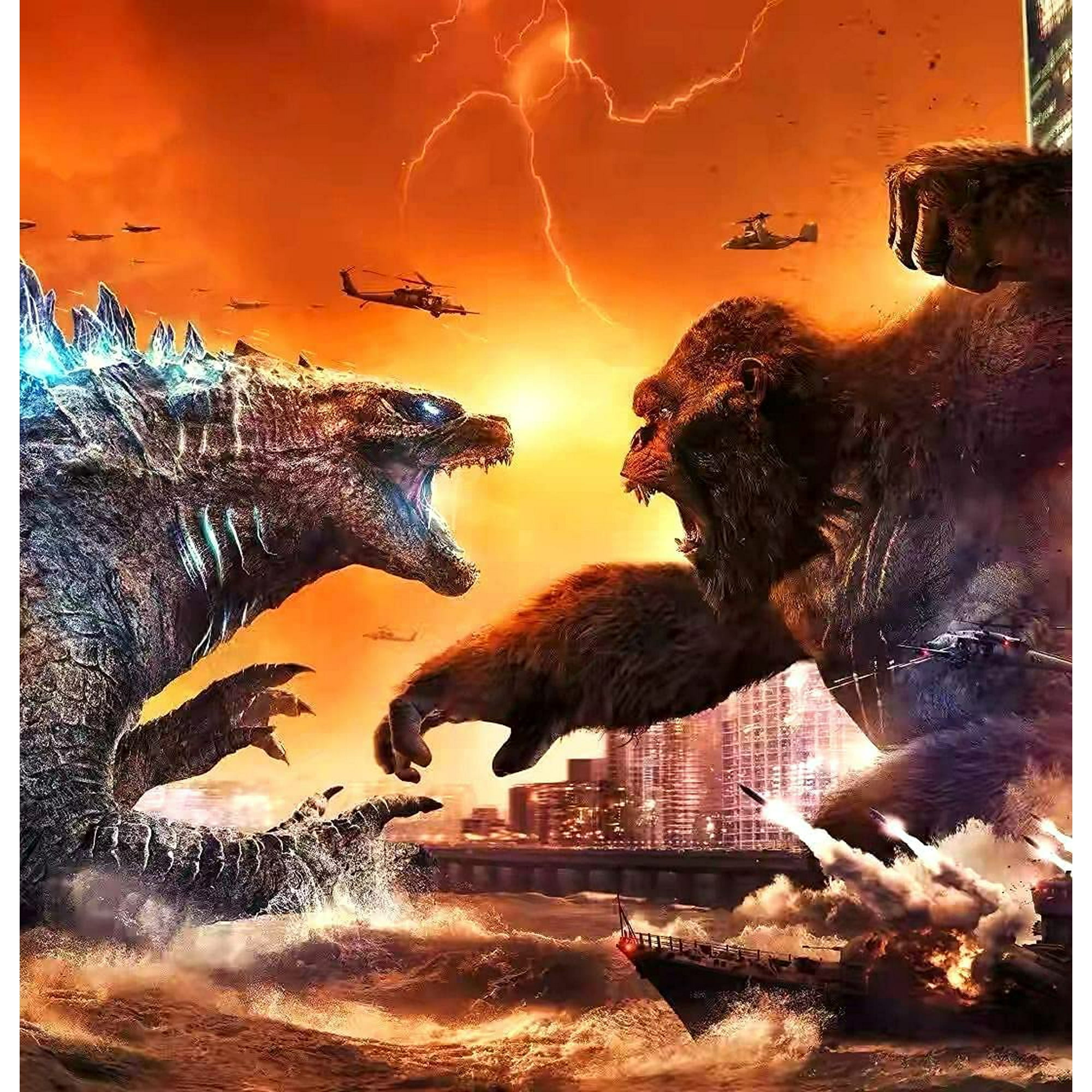 Iguohao Godzilla Tapestry Godzilla Vs King Kong Poster Funny Tapestries Movie Monster Theme Party Supplies Wall Hanging Decoration For Apartment Home