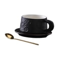 thumbnail image 4 of Taza de Café de Cerámica Cuchara Dorada Creativa con Posavasos con Asa Artículos de Café con Negro, 4 of 9