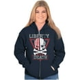 thumbnail image 3 of Liberty Death Skull Crossbones Flag Zip Up Hoodie Men's Women's Brisco Brands S, 3 of 6