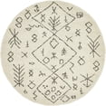 thumbnail image 1 of Unique Loom Tapis Design Rabat Shag Nomad 8' x 8' Rond Pur Ivoire/gris, 1 of 2