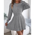 thumbnail image 4 of Cogild Cable Knitted Sweaters for Womens Dress with Long Sleeves Crew Neck Tunic Dress Sweaters Versatile Fit Classic Design for Casual Outfits, 4 of 7