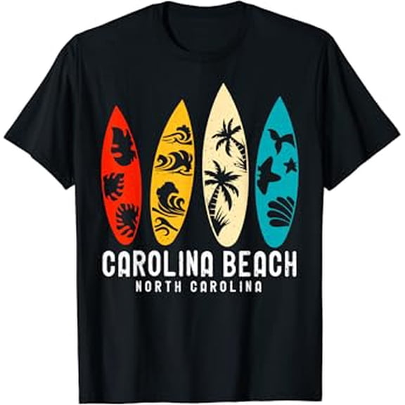 Vintage Carolina Beach North Carolina Beach Surfing T-Shirt