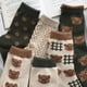 thumbnail image 2 of Calcetines femeninos para estudiantes de otoño e invierno retro estilo literario y artístico Mori es un oso de dibujos animados transpirable (6 pares), 2 of 5