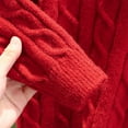 thumbnail image 6 of Otqutp 1-6 Years Girls Autumn and Winter High Neck Solid Color Sweater Kids Turtleneck Sweater Casual Long Sleeve Knit Pullover Tops(Red,3-4 Years), 6 of 9