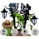 thumbnail image 4 of Paquete de 2 luces solares de hadas de metal para decoración de exteriores, farol colgante de hadas con estacas para el suelo, decoración de jardín, letrero decorativo negro, 4 of 5