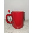 thumbnail image 3 of Rae Dunn Happy Valentine's Day Red Ceramic Mug with Pink interior Ivory LL Letters and Red Heart stirrer Valentine's Day, 3 of 4