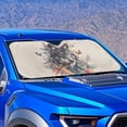thumbnail image 4 of Xixirimido Car Windshield Sun Shade Foldable Sunshade Front Window Cover Sun Visor for Trucks SUVs Sedan Universal Car Interior Accessories, Wolf Butterfly Floral, 4 of 8