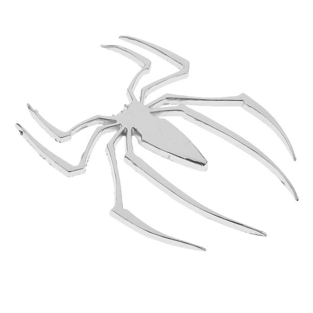 Etiqueta engomada de la etiqueta engomada de la insignia del emblema de la forma del metal de la araña del oro 3D para el motor del carro del coche Plata Sunnimix Etiqueta engomada del coche de la motocicleta