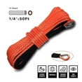 thumbnail image 4 of 15m 6mm 7700LBs Synthetic Winch Rope Line Cable With Sheath ATV UTV Capstan Gray Towing Rope Car Wash Maintenance Auto String ,Easy to Carry, 4 of 7