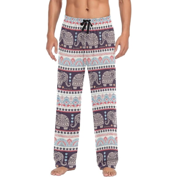 GZHJMY Elephant Pajama Pants for Men, Lounge Pants Lightweight Men Pajama Bottoms with Drawstring Pockets, Christmas New Year Birthday Gifts, Small