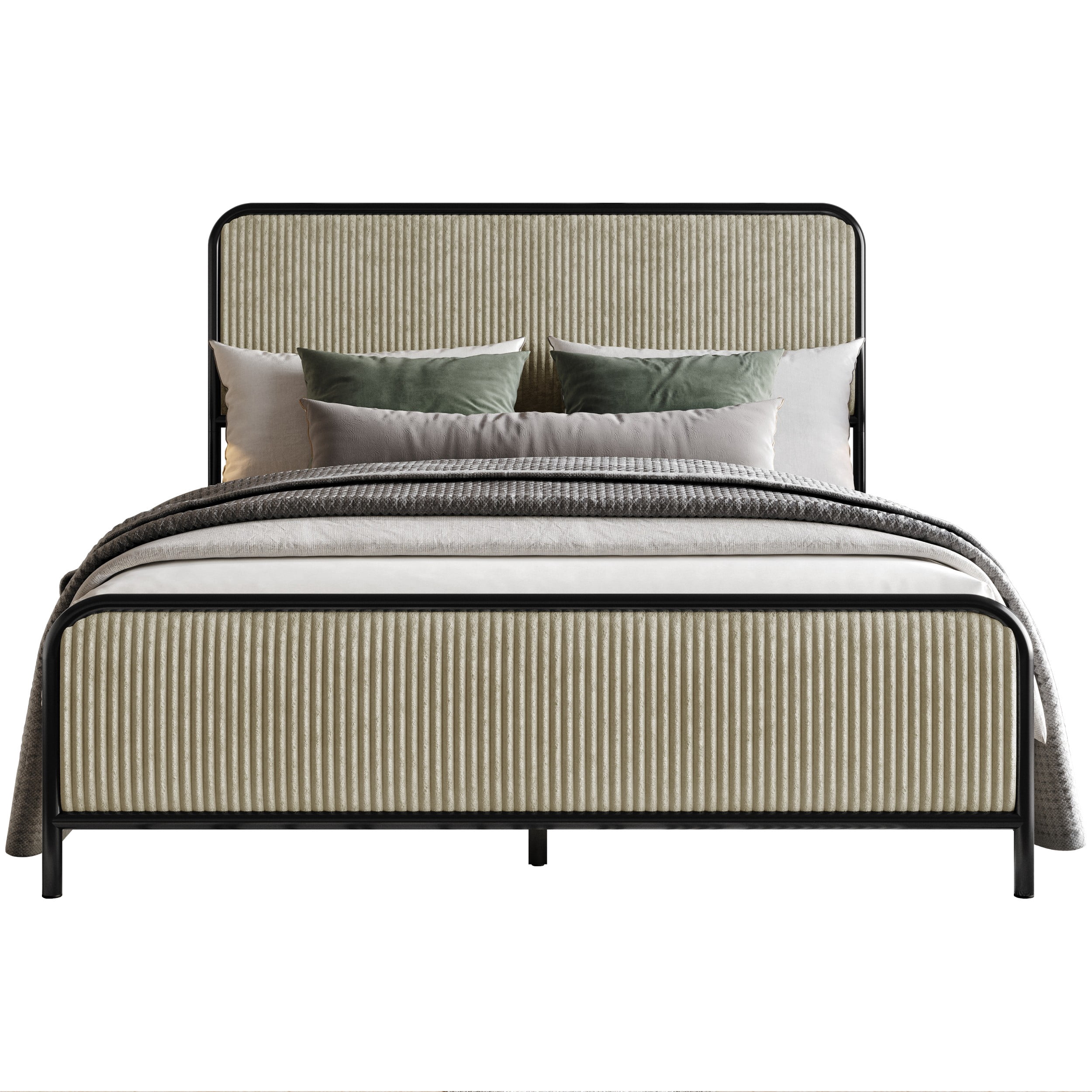 Home Design Parma King Panel Bed Frame, Black