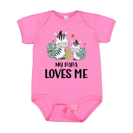 

Inktastic Zebra My Papa Loves Me Gift Baby Boy or Baby Girl Bodysuit