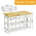 thumbnail image 2 of ChicZhiNest Kitchen Island with Storage, 47.3" Solid Rubberwood Top Kitchen Island with Power Outlet and 6 Hooks, White, 2 of 8