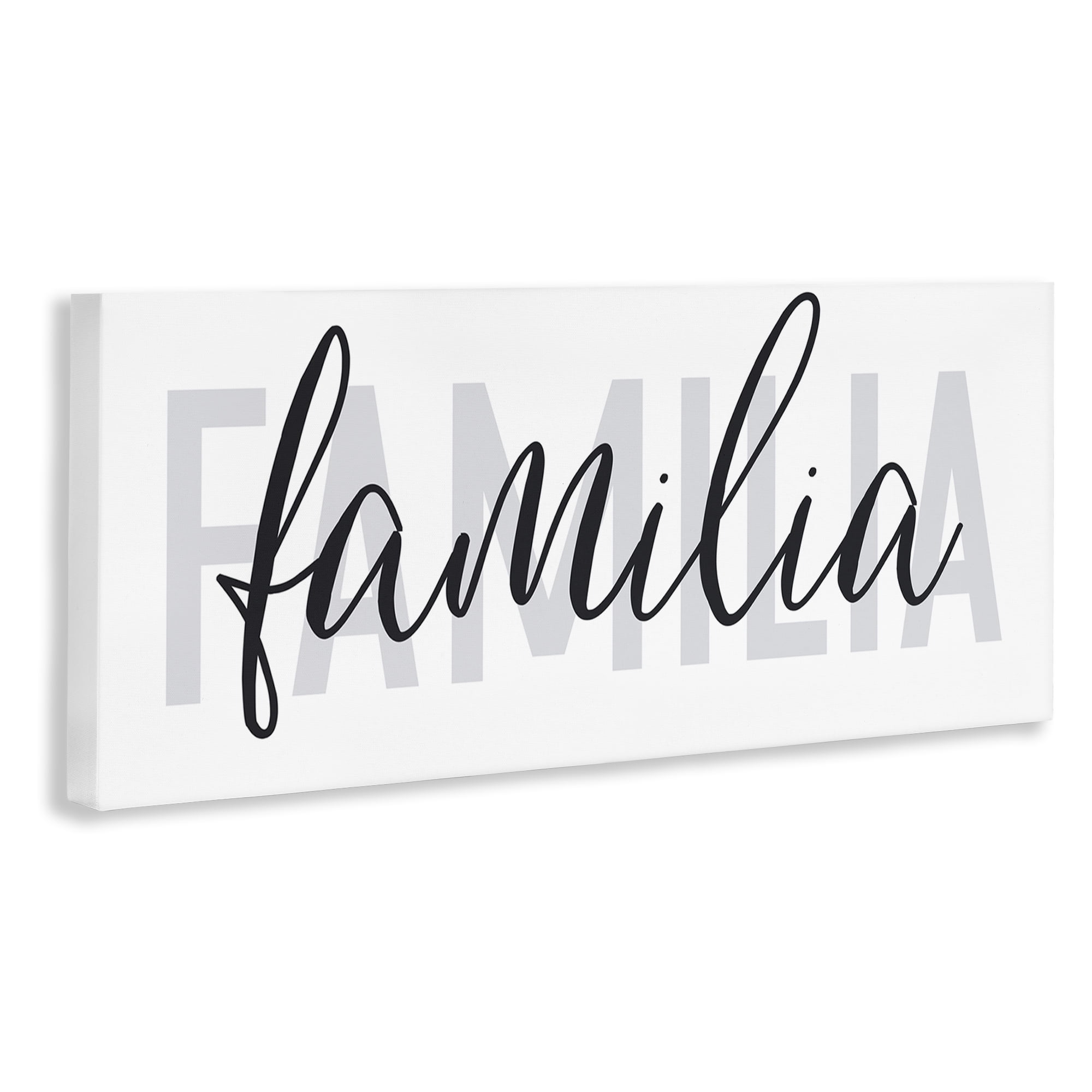 Stupell Industries Familia con Diseño Minimalista Typography and Symbols Painting Wrapped Canvas Art Print Wall Art, 40 x 17